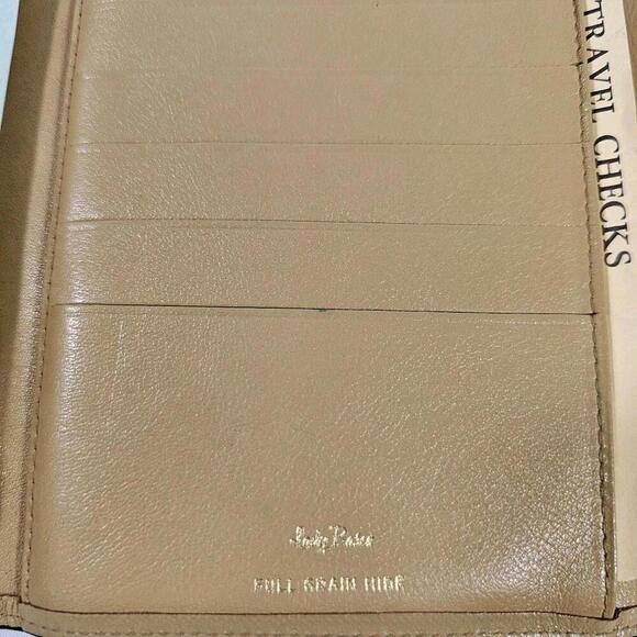 Vintage Bosca Women’s Leather Travel Wallet Checks/Cards-BiFold/Snap Cream Tan - Picture 3 of 12